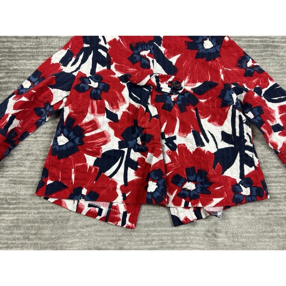 Ruby Rd Jacket Womens 10 Multicolor Cropped‎ 3/4 Sleeve Cotton